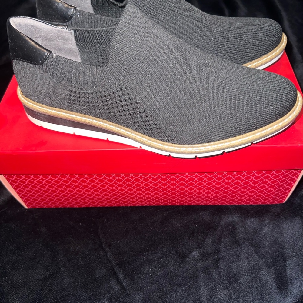 Kelly & Katie Black Knit Slip-On Flats